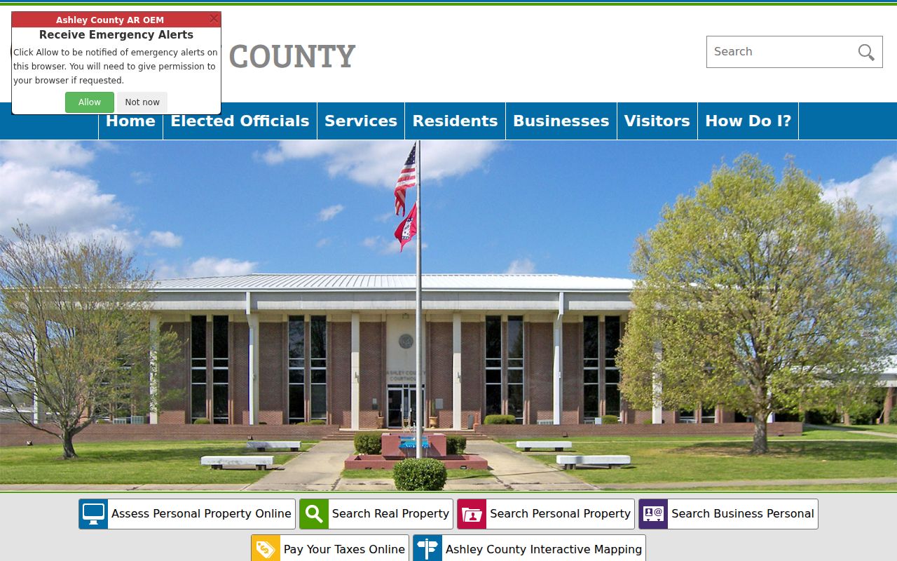 Ashley County warrant records county government page