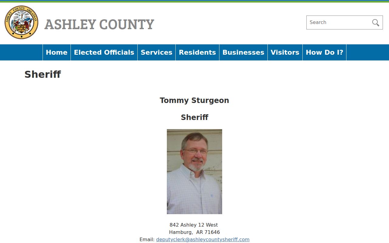 Ashley County sheriff contact for warrant records